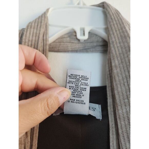 Catherine's Women Taupe Grey Ribbed Knit A-Line Knee Length Dress w/Belt size 3X - Picture 10 of 10